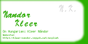 nandor kleer business card